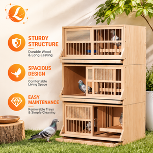 Nido de <span class=keywords><strong>palomas</strong></span> de lujo con marco de bambú de madera maciza, moderno, impermeable, para exteriores, con patrón animal, cierre de botón seguro, para todas las estaciones, para carreras. - Product Image 1