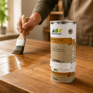 Biohouse 5700 0.35L Olio-Cera per Legno a Basso VOC, Grado Alimentare A+ Francese, per Piani di Lavoro, Oli e Cere Naturali, Finitura Satinata - Product Image 2