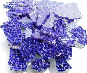 Vente en gros de morceaux de verre teinté mixtes Feuilles de couleurs et de textures assorties Carreaux de mosaïque de verre pour l'art Artisanat décoratif - Product Image 4