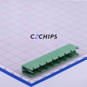 DB2EV-7.62-8P-GN Plug-in Terminal Block Through hole,P=7.62mm Connector Board-to-Board / Socket - Open 1x8P 7.62mm Green - Product Image 1