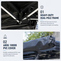 Nouveauté - Auvent de toit de voiture à ouverture automatique rapide, double couche, 270 degrés, tissu Oxford 420D, autoportant, imperméable