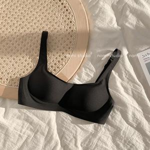 METWO-Sujetador de látex de estilo francés para mujer, anillos de ajuste libre, cuello cuadrado pequeño, correas ajustadas sin rastro, realce de punto, Verano - Product Image 2