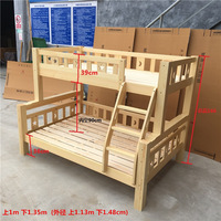 Échelle de lit superposé à deux étages en bois de pin massif Design moderne Rangement peu encombrant de style traditionnel pour la chambre des enfants