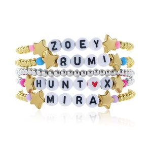 Fang Heng Women's 3Pcs <strong>Stackable</strong> Stretch Friendship Charm <strong>Bracelet</strong> Kpop Trendy Crystal Demon Fine Geometric Shape <strong>Bracelets</strong> - Product Image 2