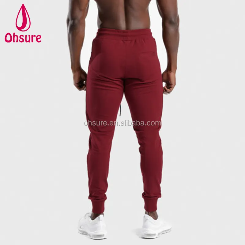 cotton spandex muscle fit joggers for men exercise breathable sport pants men's training pants
