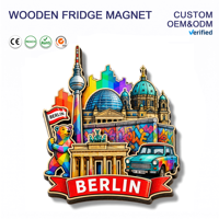 Individuelle Deutschland Berlin Stadt Reise-Souvenir MDF Kühlschrankmagnete Personalisiertes Angepasstes Logo 3D Holz-Kühlschrankmagnet