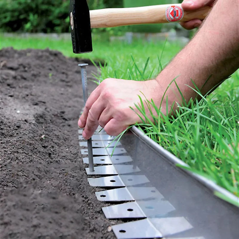 Outdoor No-Dig Landscape Edging Kit Stainless Steel Landscape Garden Edging for Landscaping