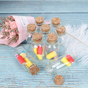 ขวดแก้วใสขนาดเล็กน่ารัก ราคาโรงงาน พร้อมจุกไม้ก๊อก สำหรับใส่ข้อความหรือของที่ระลึก - Product Image 4