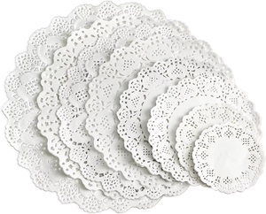 Napperons en <span class=keywords><strong>papier</strong></span> ronds jetables de qualité alimentaire napperons en <span class=keywords><strong>dentelle</strong></span> rose - Product Image 2