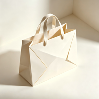 Ensemble de boîte cadeau et sac en papier de style enveloppe beige minimaliste avec poignée en cuir, emballage haut de gamme pour bijoux et cadeaux