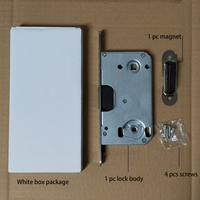 BBDHOME WC Porte de salle de bain Milieu 9050 Nickel satiné Corps de serrure magnétique silencieux