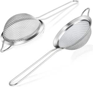 Wholesale <b>Kitchen</b> Utensils Leaky Pots and Filters Set of 3 Fine Mesh Sieve Stainless Steel <b>Strainers</b> Foldable Eco-Friendly - Product Image 1