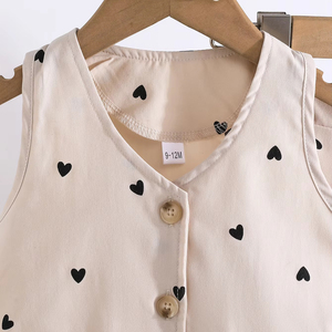 Abbigliamento per bambini modello cuore ragazza senza maniche gonna plissettata elegante fashiondue pezzi Set fabbrica all'ingrosso - Product Image 3