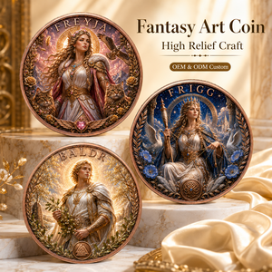 Pièce de collection en cuivre pur 999 de 5 oz, série « Mythologie Nordique », style peint, colorée, en relief 3D, édition UV, artisanat métallique - Product Image 3