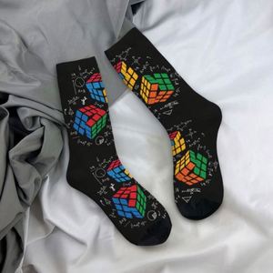 Calcetines Personalizados Antibacterianos con Diseño de Cubo de <span class=keywords><strong>Rubik</strong></span>, Calcetines Unisex con Patrón de Letras, Servicio ODM, Regalo Divertido para Profesores - Product Image 4