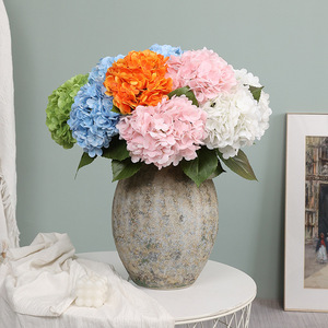 Fleurs d'hortensia artificielles en silicone Ruilisi, grandes, blanches, bleues, vertes, pour décoration de mariage, décoration de la maison, arrangement, présentation en vase - Product Image 2
