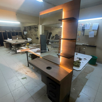 Miroir de salon de coiffure avec bande lumineuse LED et tiroir de rangement pour mobilier de salon de coiffure et de beauté