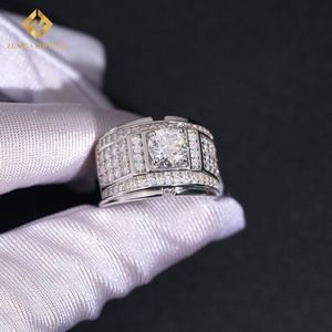 Anillo Hip Hop de Moissanita con Certificados GRA, Pasa el Test de Diamantes, Joyería Iced Out Fire, S925, Moissanita VVS1, Diamante Completo - Product Image 5