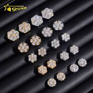 USA Warehouse Local Shipping Flower Cluster Screw <strong>Back</strong> Stud <strong>Earring</strong> S925 Gold Plated Pass Diamond Test Moissanite <strong>Earring</strong> - Product Image 5