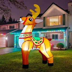 Renne gonflable de Noël personnalisé de 1,80 m avec lumières LED, en polyester, pour décorations extérieures de fêtes, prix d'usine - Product Image 1