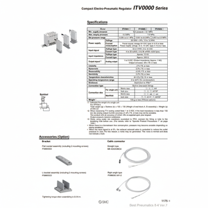 Régulateur électropneumatique compact SMC ITV0030-3BN pièces pneumatiques - Product Image 1