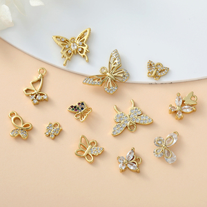 100 Thiết Kế 18K Mạ Vàng Phát Hiện Đồ Trang Sức Mặt Dây Chuyền Trái Tim Bướm Sao Zircon Quyến Rũ Cho Vòng Cổ Vòng Đeo Tay Làm - Product Image 3