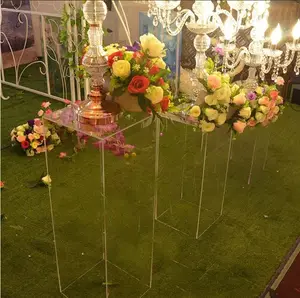 Suporte acrílico de flor para pedaleira, suporte quadrado acrílico de flor para decoração de casamento, decorações de festa, 2023