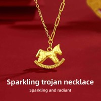 Collier de luxe en argent sterling 925, motif cheval du zodiaque, effet glace brisée, brillant et élégant, haute couture, idéal pour fiançailles, mariage, cadeau