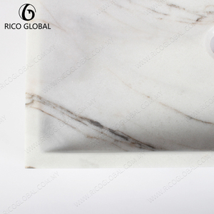 Lavabo Redondo de Mármol para Montar en Superficie, con un Solo Orificio, Acabado Pulido, Minimalista, para Baño - Product Image 6