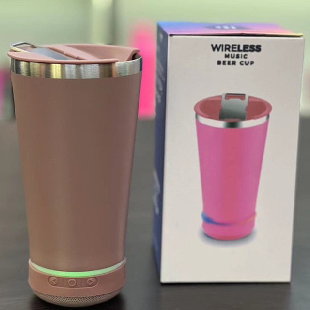 Credrink Bluetooth Speaker Stainless Steel Smart Bottles Vacuum Straight Speaker Cooler Can With Opener
