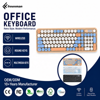 Clavier de jeu personnalisé, best-seller, clavier d'ordinateur avec touches rondes colorées et écran d'affichage, clavier d'ordinateur de bureau pour PC portable