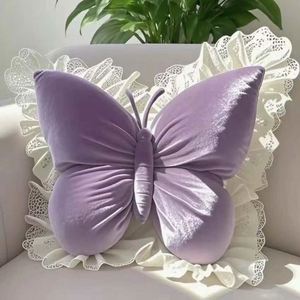 Coussin de soutien lombaire 50*40cm Nouveau modèle Papillon Princesse en dentelle pour bureau, chambre, canapé, lit, maison et voiture - Product Image 2