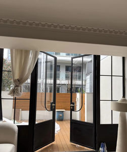 צרפתי סִגְנוֹן דלת מתקפלת מזכוכית מחוסמת סגסוגת אלומיניום כניסה פנימית עמידה לרוח סלון חדר שינה וילה מטבח - Product Image 3