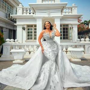 S1180Y 2026 Nuovo Abito da Sposa di Lusso di Alta Gamma, Stile Sirena, Senza Spalline, Convertibile, con Strascico Lungo, Due <span class=keywords><strong>in</strong></span> Uno - Product Image 2