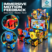 MAGIC AMUSEMENT Jeu d'arcade de tir commercial 3 joueurs, thème combat de canards mignons, sièges mobiles, écran 75 pouces, à monnayeur, 110V/220V pour salles d'arcade