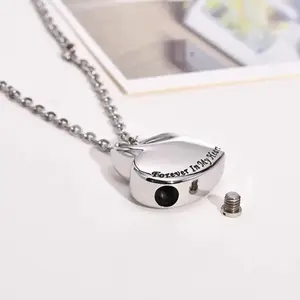 Wholesale Custom Stainless Steel Ashes Jewelry Pet Dog Cat Claw Footprint Pendant Cremation Urn Memorial Necklace
