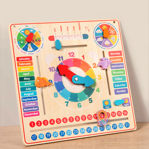 Orologio Calendario in Legno per Bambini, Giocattolo Educativo Prescolare per Imparare Mesi e Meteo - Product Image 6