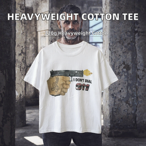 Custom Heavyweight 100% Cotton Knitted O-Neck <b>Silk</b> Screen Printed T-<b>Shirts</b> <b>Men</b> Loose Fit Vintage Wash Distressed Eco-Friendly - Product Image 2
