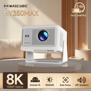 Projecteur LED LCD anti-poussière pour HY350Max, 900 ANSI lumens, 1080P natif, prise en charge 8K, Android 14, Allwinner H726, WiFi 6 automatique, BT 5.4 - Product Image 2