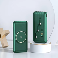 Batterie externe personnalisée avec logo, charge sans fil, 10000 mAh, chargeur portable, chargeur sans fil pour téléphone portable avec quatre câbles