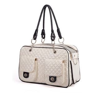 Yüksek kalite PVC lüks klasik Rhomboid kafes Pet taşıyıcılar köpek taşıma torbaları Pet kedi açık çantalar - Product Image 5