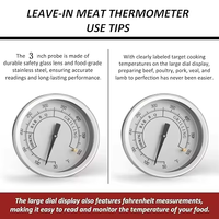 Termometer Daging BBQ Putih Aman 2026 SW, Ukuran Besar untuk Kalkun, Dial Tahan Air, Jarum Penunjuk, 304, Hitam, Diperlukan untuk Oven, Warna Putih