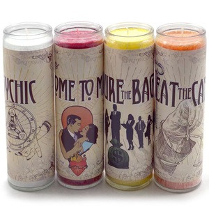 Vela <span class=keywords><strong>de</strong></span> Pilar Moderna <span class=keywords><strong>de</strong></span> Lujo con Pegatinas Personalizadas, en Frasco <span class=keywords><strong>de</strong></span> Vidrio sin Humo, con Cera <span class=keywords><strong>de</strong></span> Soja Aromática, para Halloween y Bodas - Product Image 5
