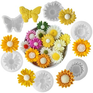 Moule en silicone de haute qualité, écologique, facile à démouler, pour bougies d'aromathérapie, tournesol, petite <span class=keywords><strong>marguerite</strong></span>, pour la fabrication de bougies DIY - Product Image 3