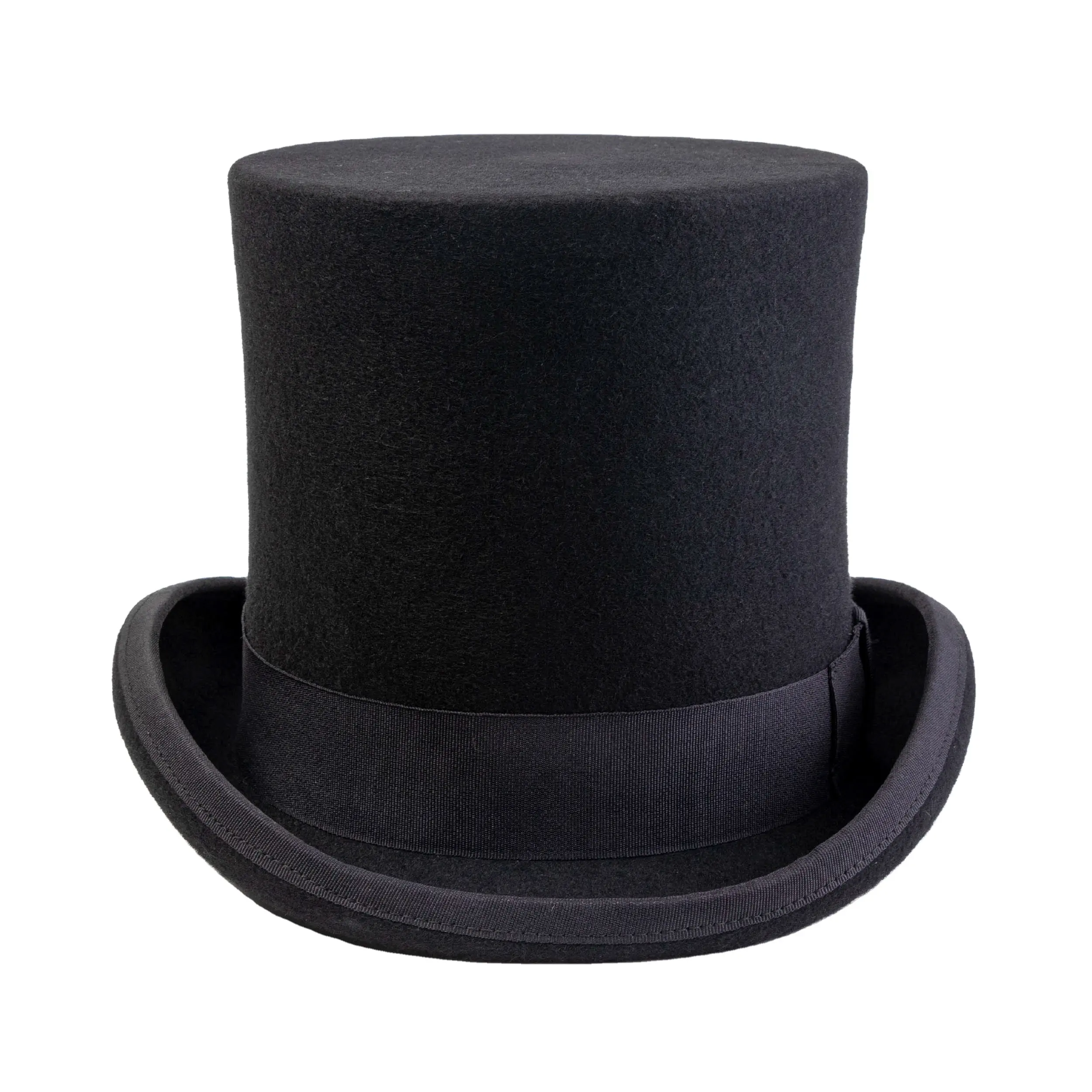 HUAYI HATS custom black women and men top hats with logo 100% wool top hats