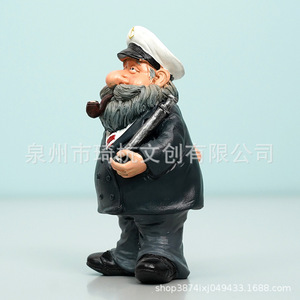 Juego de figuras de capitán y marinero, decoración de resina sintética para sala de estar, gabinete de oficina, 2 uds. - Product Image 4