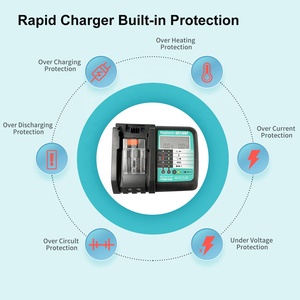 Cargador Rápido DC18RF 14.4V/18V 6.5A con Pantalla LCD para Baterías Makita de 18V BL1850 BL1860 BL1830 con Sistema de Refrigeración - Product Image 5