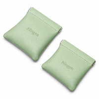 Porte-monnaie en cuir PU avec fermeture à bouton-pression, petite pochette à monnaie, mini portefeuille pour femmes, logo personnalisé, vente en gros
