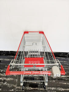 हाइपरमार्केट शॉपिंग हैंड पुश ट्रॉली धातु सुपरमार्केट ट्रॉली - Product Image 4