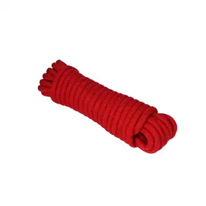 حبل بولي مجدول ماسي أحمر مقاس 3/16 بوصة × 100 قدم مصنوع من مادة بولي بروبلين